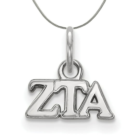 ZTA Sterling Silver LogoArt 18in Official Licensed Greek Sororities Zeta Tau Alpha Medium Pendant w/ Necklace ZTA Sterling Silver LogoArt 18in Official Licensed Greek Sororities Zeta Tau Alpha Medium Pendant w/ Necklace